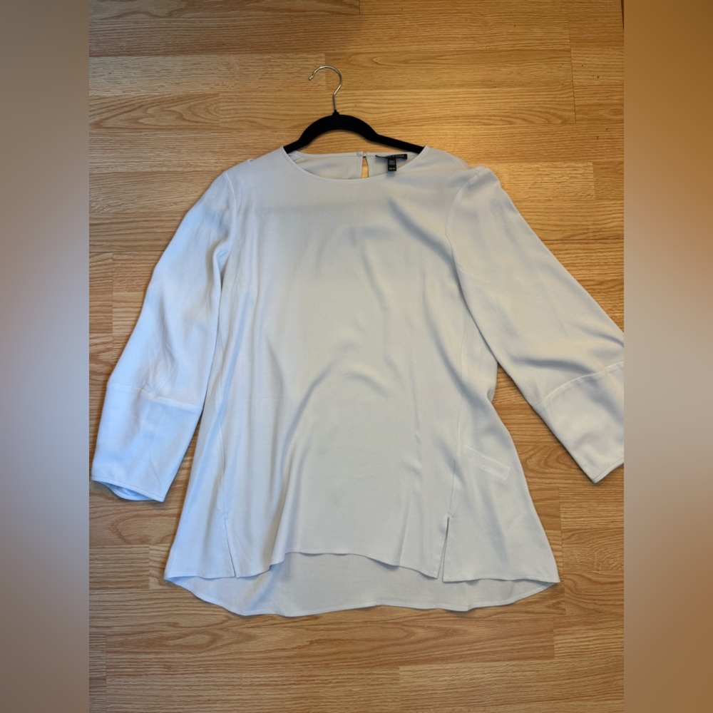 Eileen Fisher Lantern-Sleeve Silk Tunic Lavender Purple Size XS - Picture 3 of 7